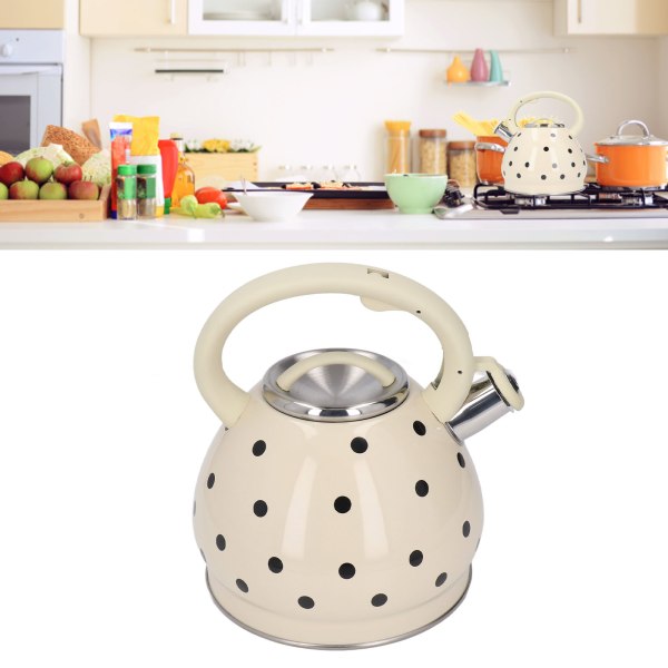 3.5L Whistling Kettle Polka Dots Stainless Steel Gas Hearth Whisteling Tea Kettle