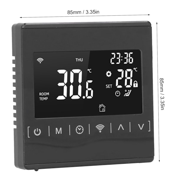Intelligent Temperaturregulator WiFi Elektrisk Varmetermostat for Gulvvarme 85V~265V