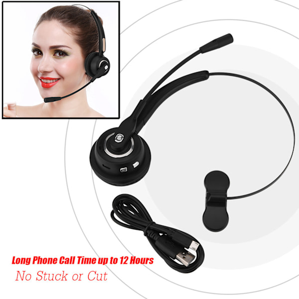 Call Center Bluetooth-headset med 12 timers samtale støydemping Bluetooth Call Center-hodetelefoner