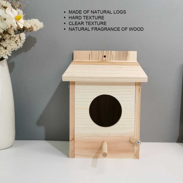 Innovatiivinen puinen linnunpönttö Luonnollinen ja turvallinen DIY ulkopuolinen puinen linnunpönttö Pesintälaatikko
