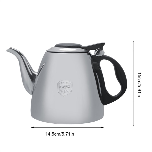 1,2l 1,5L Rostfritt Stål Spishäll Tekanna Te Kaffe Kanna Vattenkokare Värmebeständigt Handtag 1,5L