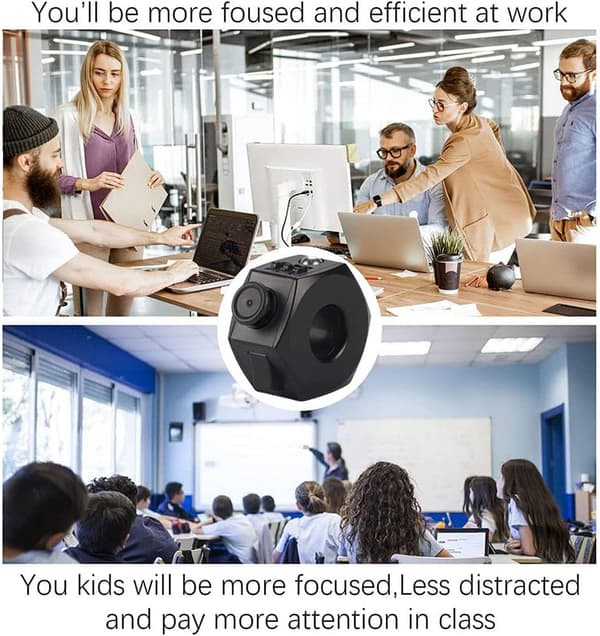 Fidget Toy Sensorisk Terninglegetøj med Klikkugle Dekompressionsring Fidget Fingerlegetøj til ADD ADHD Stresslindring til Voksne Helt Sort