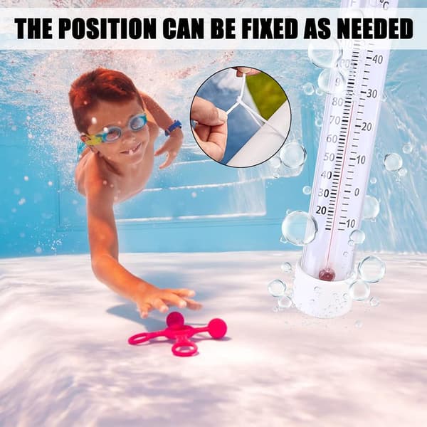 Flytande flamingo pooltermometer med rep för badkar, pool, damm