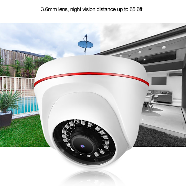 High Definition 4-i-1 Infrarød Nattesyn CCTV Analog Vandafvisende TVI/AHD/CVI/CVBS Dome Kamera