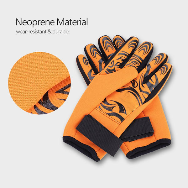 Keep Diving 2MM Varm Neoprenhandskar Simning Scuba Snorkling Handskar Utrustning (Orange XL)