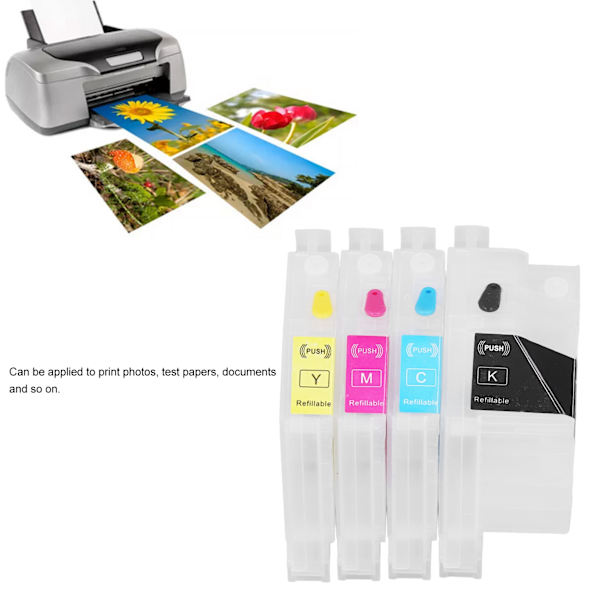 Blåckpatron Röd Blå Gul Svart 4 Färger Utskrift Tillbehör Set Kit för Skrivare LC3329