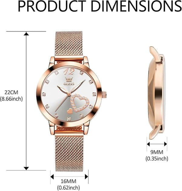 OLEVS Dame Ultratynne Klokker White Dial/Rose Gold