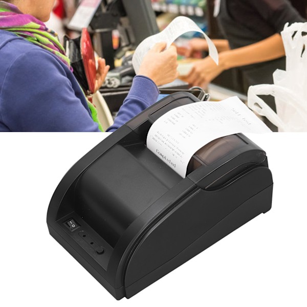 Termisk kvitteringsprinter BT Hurtig udskrivningsetiketprinter til supermarked Restaurant 100‑240V