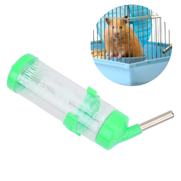 Hamsterin vesipullon annostelija, automaattinen tippumaton hamsterin juomalähde pienille eläimille Vihreä 125 ml