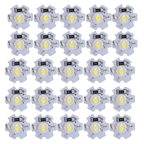 25 stk. 5V LED-chips 200LM 3W LED-pæreperler med høj effekt til DIY-belysningsarmaturer Ren hvid 6000-6500K