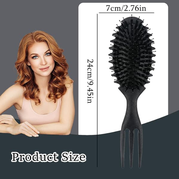 Secret Curl Defining Brush Krøllet Hårbørste Stylingbørste til Udredning Reducering af Træk og Krølleseparation