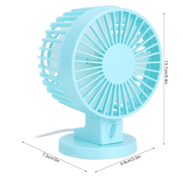 Bärbar Mini Skrivbordsfläkt USB Ultra Tyst Fläkt 45° Justering för Hemmakontor SkrivbordBlå