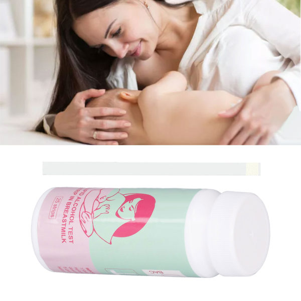 25 st bröstmjölkstestremsor Exakta snabba bröstmjölksdetektionsremsor med flaska för mamma