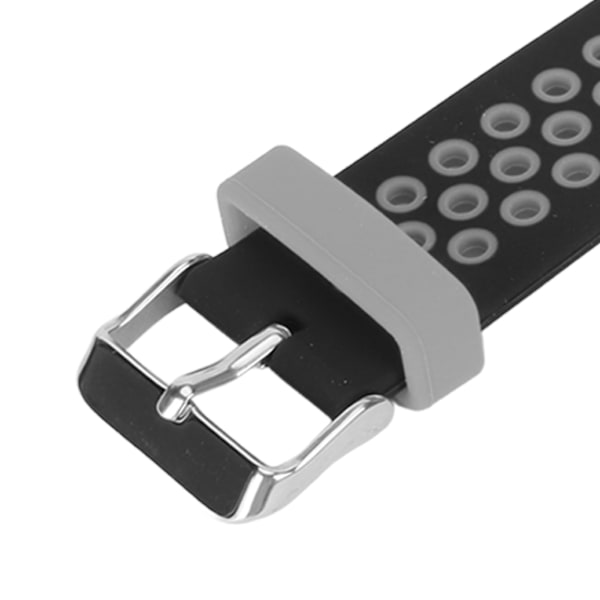 Sportrem 2 farver åndbar silikone remme justerbar udskiftningsrem til Garmin Fenix 7X 6X 5X sort grå