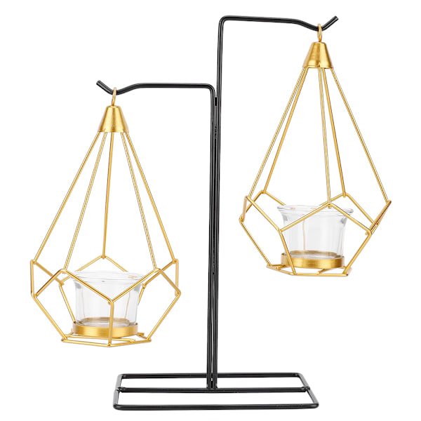 Multifunktionell Modern Enkel Metall Geometrisk Glas Ljusstake Stativ för Sovrum Vardagsrum