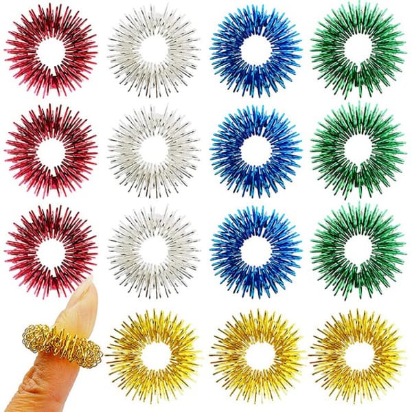 Stressavlastande ring Fidget Sensorisk leksak för stressavlastning, 10-pack Fidget-ring för ångestlindring