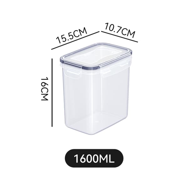 5-pack 1,6L lufttäta matförvaringsbehållare Organisera köksmätflaskor för spannmål, bönor, socker, mjöl