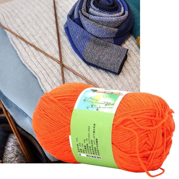 Populär medelfin bambukol linne bomull vävd tröja halsduk garn (orange)