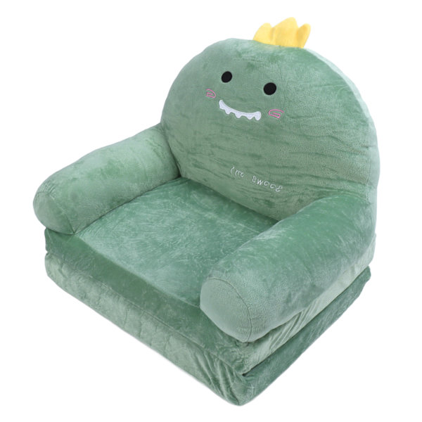Sammenleggbar barnesofa, søt tegneserie, myk og komfortabel barnesofa, sammenleggbar barneseng, barnesofa for småbarn, barn hjem dinosaur 2 lag