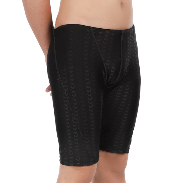 Keep Diving Herr Badbyxor Tävlingsbadbyxor Badshorts för Simning (Svart Linje, L)