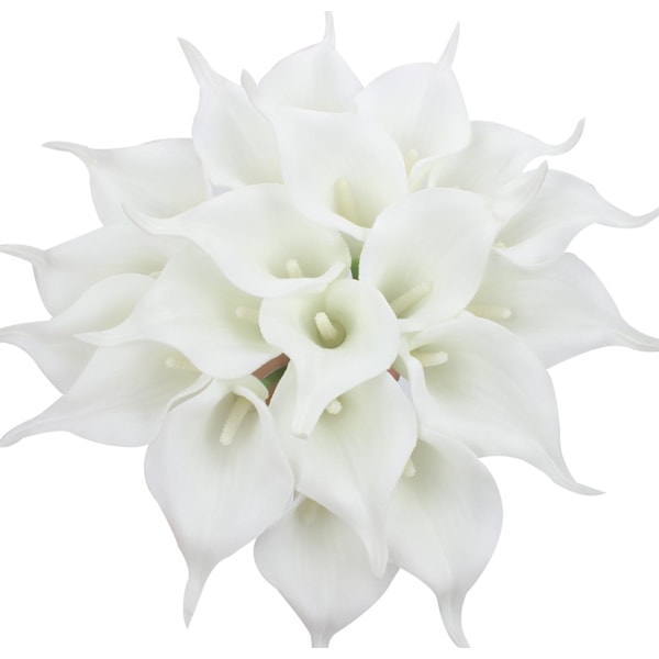 20 stk. Calla Lily Brude Brudebuket Lataex Real Touch Kunstig Blomst til Hjemmefest Dekoration (Pink)
