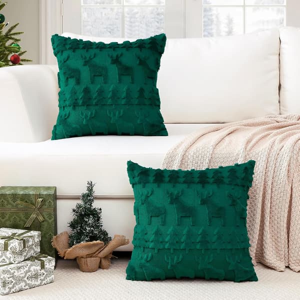 Set med 2 julsammetskuddfodral, mjuka dekorativa kuddfodral för soffa, sovrum, kontor, vardagsrum, jul, 45*45cm