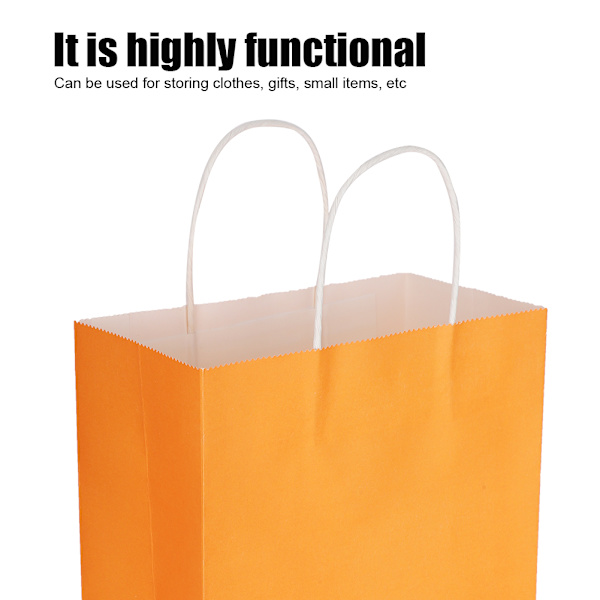 Eko-vänlig bärbar kraftpapperspåse Butikskläder Förpackningspåse (M 21 x 11 x 27,5 cm) Orange