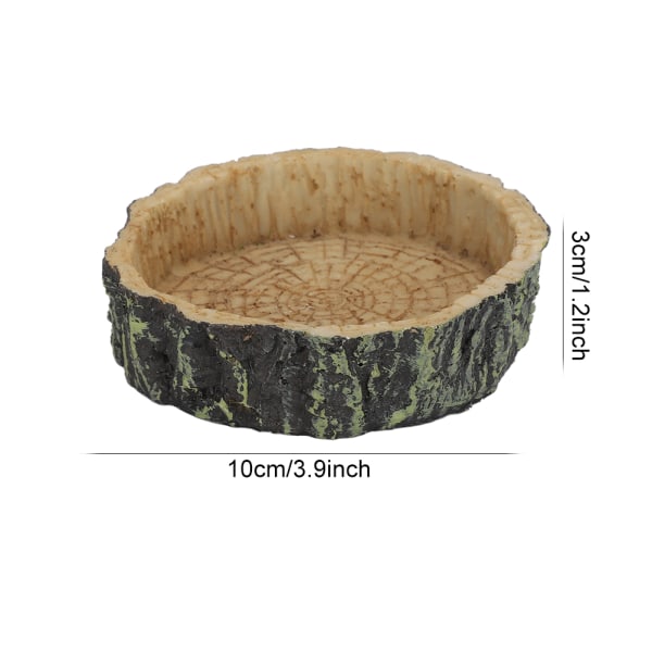 Reptile Water Dish Food Bowl Synthetic Resin Round Pet Eating Pot for Tortoise Terrapin