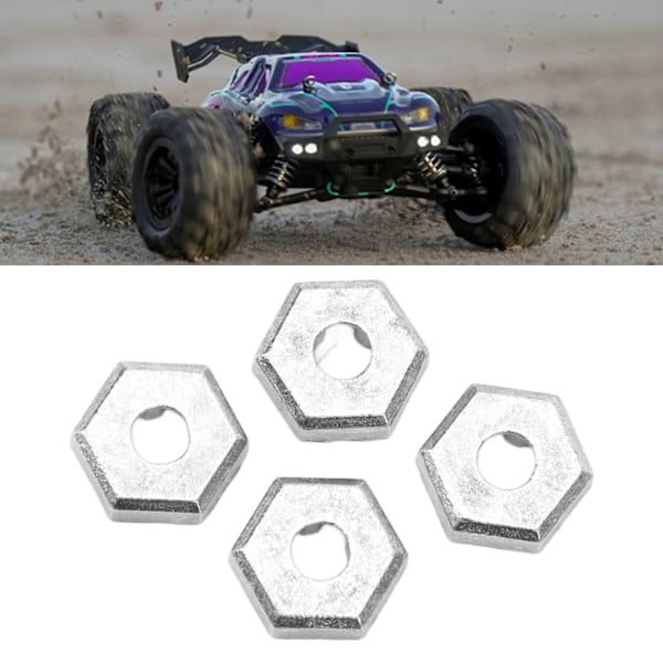 4PCS 1/16 RC Hex Koppling Zinklegering Silver RC Hjul Hex Nav Adapter för SCY 16101 16102 16103 16201 1/16 RC Bilar