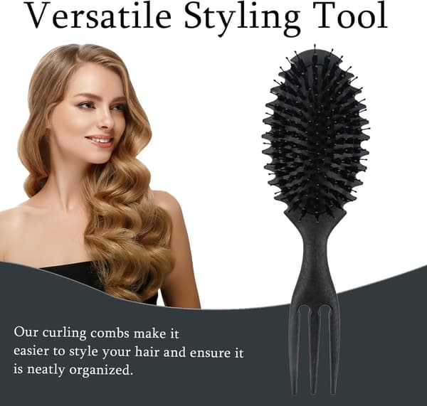 Secret Curl Defining Brush Krøllet Hårbørste Stylingbørste til Udredning Reducering af Træk og Krølleseparation