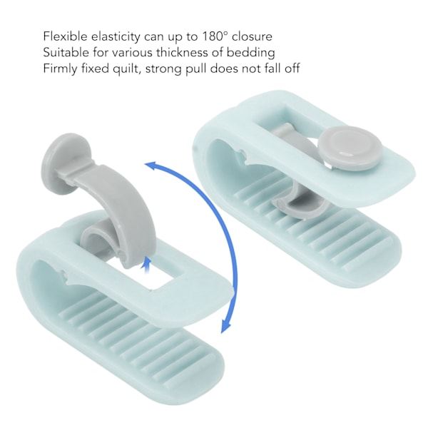 12 kpl vuoteen lakanakiinnikettä estävät liukumisen neulattomat turvalliset 180 asteen sulkeminen yleismaailmallinen peittosuojan kiinnitin kotiin vihreä