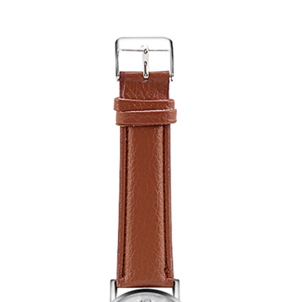 Trendigt PU-läderarmband kvartsur dam analog handledsklockor kaffe
