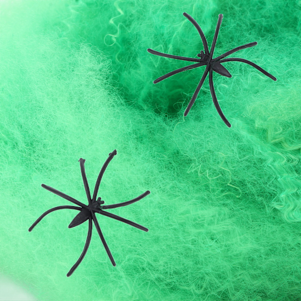 5 st Spindelnät Hemska Levande Skalbara Halloween Dekorativa Tillbehör för Inomhus UtomhusGrön