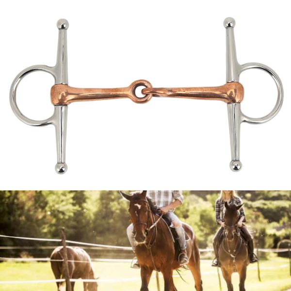 Hest Full Cheek Snaffle Rustfritt Stål Ring Snaffle Bit for Utendørs Hestetilbehør 125mm