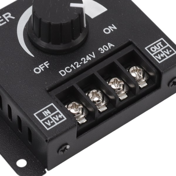 LED-dimmer, enkelkanals PWM-belysning, stegløs dimmekontroller for 5050 3528 enfarget lysstrimler DC 12V‑24V 30A