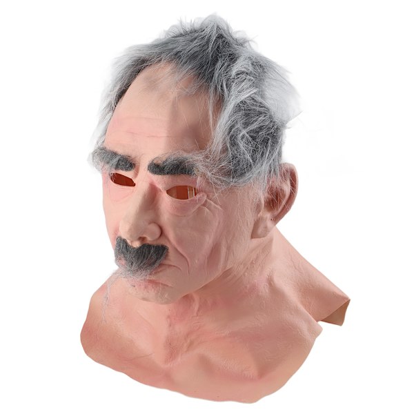 Halloween Latex Old Man Face Cover Elder Old Man Headgear for Masquerade Halloween Headgear Prop