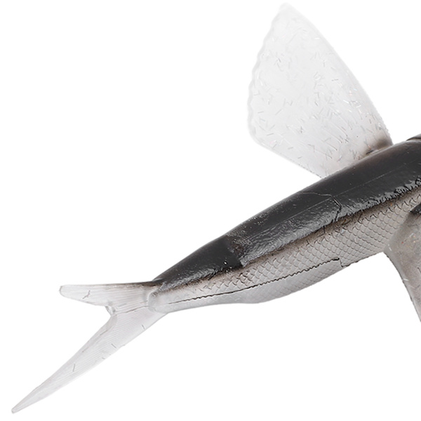 Fiskedrag Flygande Fisk Form Konstgjord Drag Mjuk Silikon Drag för Saltvatten BåtfiskeSvart