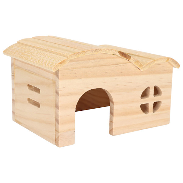 Hamster Trä Hus Bite Resistent Bottenlös Hamster Bambu Stuga för Hamstrar Gyllene Björnar Smådjur