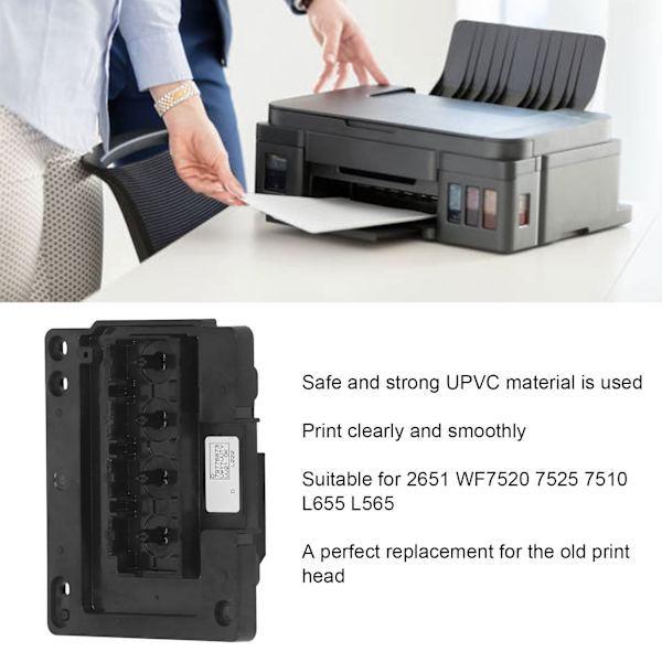 Print Hoved UPVC Klar Glat Udskrivning Printhoved Udskiftning til 2651 WF7520 7525 7510 L655 L565