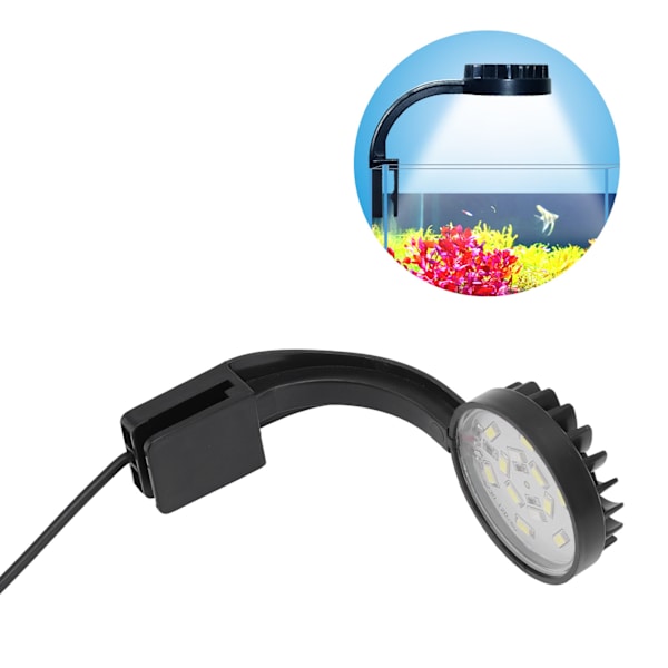 LED Akvarielys Multifunktion Høj Lysstyrke Energibesparende Fuld Spektrum LED Akvarium Clip Lampe 5W Sort