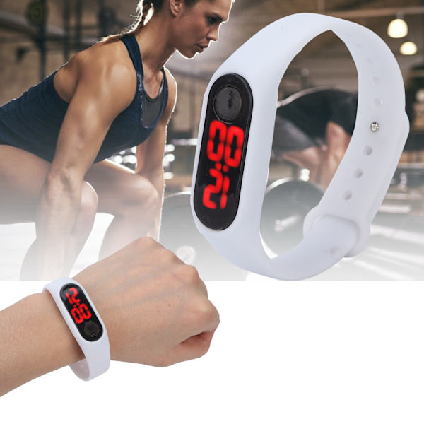 Smart Digital Watch Armbånd Lysende Elektronisk Ur Mode Trendy Stilful Håndledsur Hvid