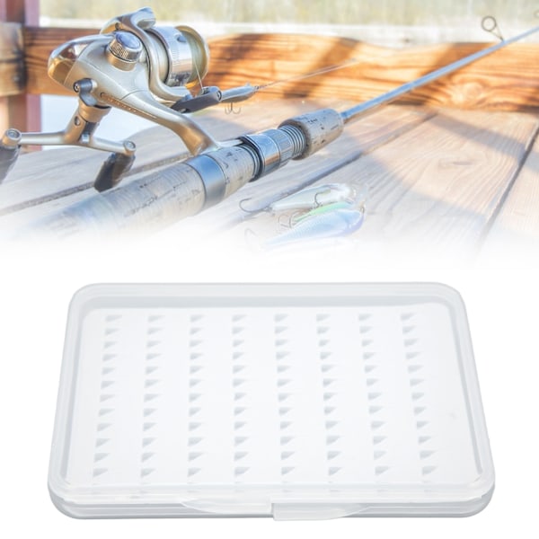 Fluefiskeboks Svamp Vanntett Fluefiskeboks Transparent Lokk Fluefiske Agn Boks For Fiskeutstyr M