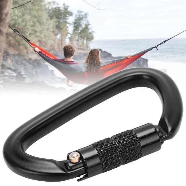 Aluminium Auto Locking Klättring Karabiner Klipp Twist Lock DRing Klippkrok för Vandring (Svart Nr 8 Auto Locking Karabiner)