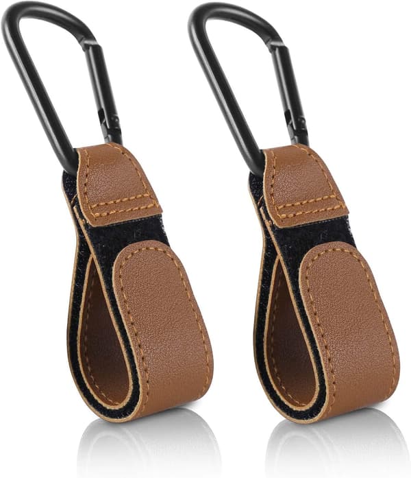 2-pack barnvagnskrokar, barnvagnsväskkrokar för barnvagn, brun