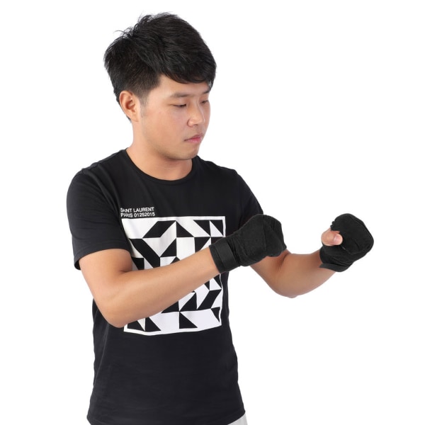1 par elastiske håndbindsbandager Punching Handwrap Protector til boksning Muay Thai (sort, 2,5 m)