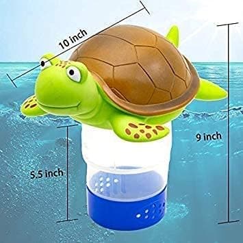 Premium flydende klordispenser til pool til 3-tommer tabletter og bromholder skildpadde-design