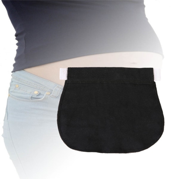 Graviditet Kvinnor Midjeförlängare Förlängning av midjeband för byxor Byxor (svart)