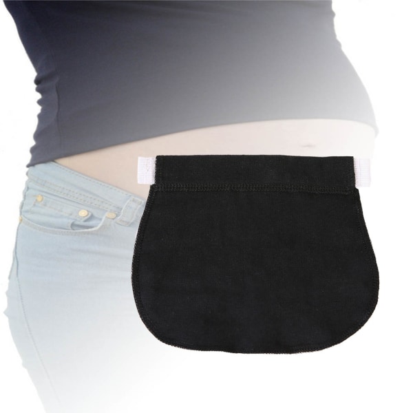 Pregnancy Women Waist Extender Lengthening Waistband for Trousers Pants (Black)