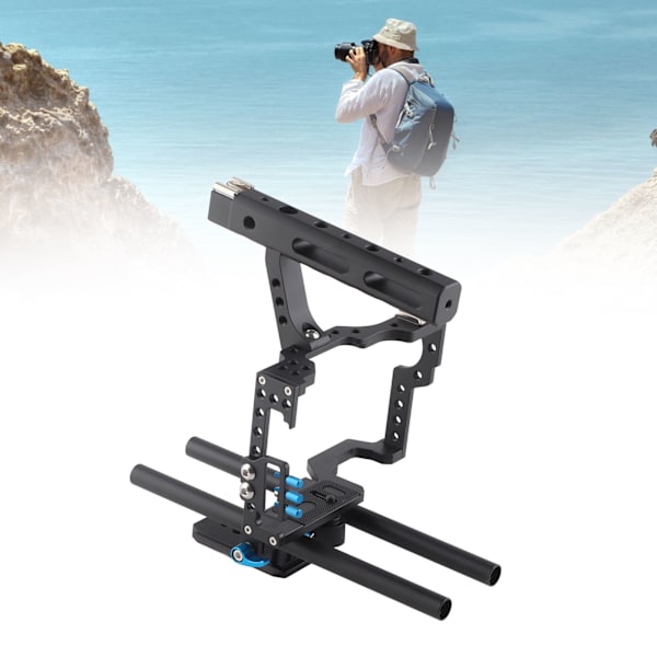 Aluminium Kamera Bur Cage Rig med Top Håndtag til A7 A7II A7S A7SII A7R A7RII GH4