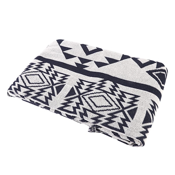 Svartvit Geometrisk Soffa Handduk Överdrag Tjock Filt Soffmöbel Matta (130x180cm)